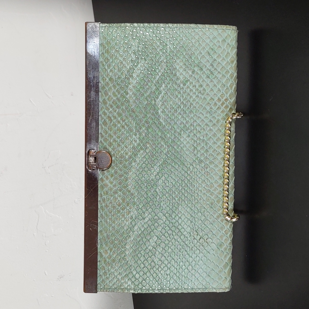 Vintage Snake Embossed Leather Wallet